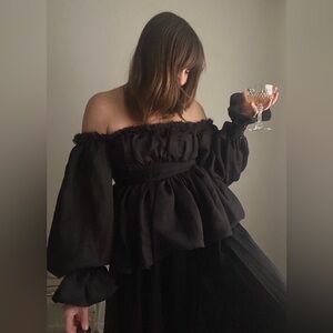 Aje Black Off-Shoulder Blouse